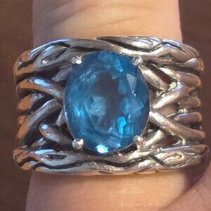 EFFY Sterling Silver with 5.7ct Blue Topaz "Lagoon" Ring (retired series)